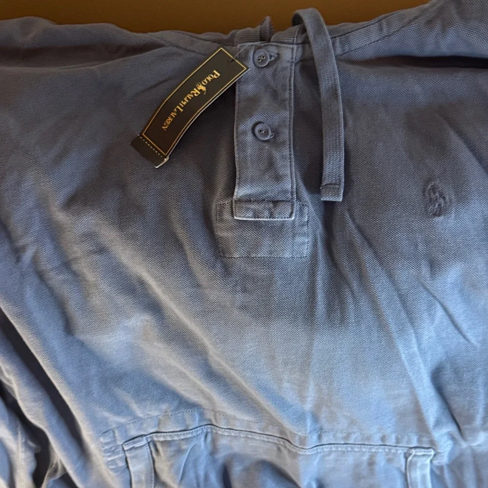 Polo by Ralph Lauren Light Blue Henley Sweatshirt Hoodie